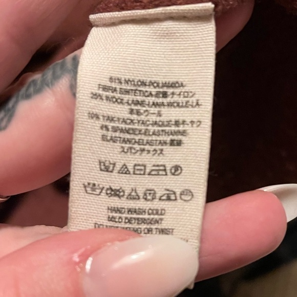 Free People V Neck Tunic Sweater Top Relaxed Fit Oversized Brown Pullover - Picture 7 of 10